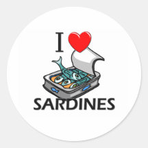 I Love Sardines Stickers