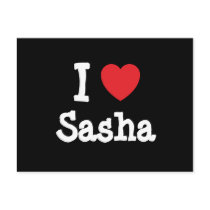 I love Sasha heart T-Shirt postcards