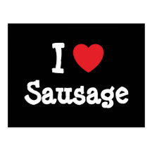 I love Sausage heart T-Shirt Post Card