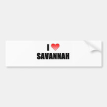 I Love Savannah Bumper Stickers