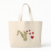 I Love Saxaphone Hearts Canvas Bag