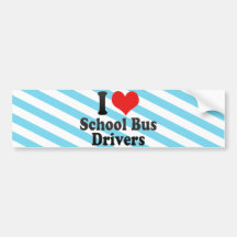 I Love School Bus Drivers Bumper Sticker
