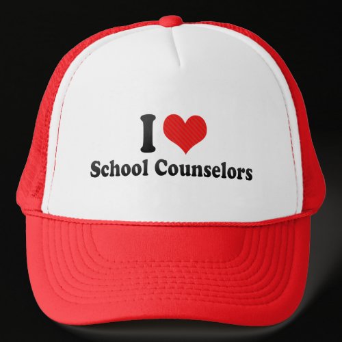 I Love School Counselors Mesh Hats