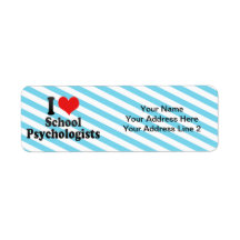 I Love School Psychologists Return Address Labels