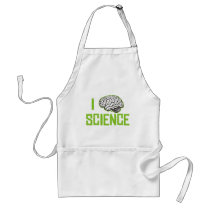 I Love Science (brain, green) aprons