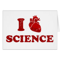 i love science / i heart science / anatomy greeting card