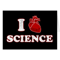 i love science / i heart science / anatomy card