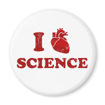 i love science / i heart science / anatomy refrigerator magnet