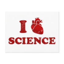 i love science / i heart science / anatomy postcard