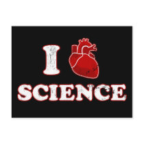 i love science / i heart science / anatomy post cards