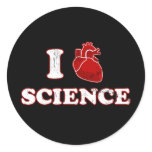 i love science / i heart science / anatomy round sticker