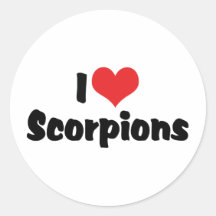 I Love Scorpions Round Stickers