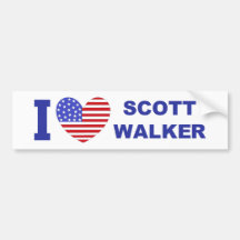 I Love Scott Walker Bumper Stickers