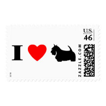 I Love Scottish Terriers Stamps