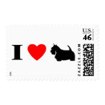 I Love Scottish Terriers Stamps