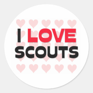 I LOVE SCOUTS ROUND STICKER