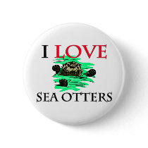 I Love Sea Otters buttons by tshirtshirts I Love Sea Otters buttons