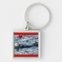 I love Sea Otters keychain
