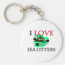 I Love Sea Otters Keychains
