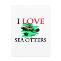 I Love Sea Otters postcards