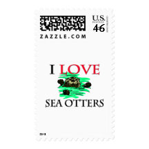 I Love Sea Otters Stamp