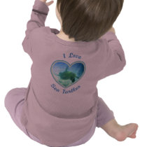 I Love Sea Turtles 2-Sided Infant Longsleeve Tee Shirt