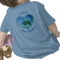 I Love Sea Turtles 2-Sided Infant T-Shirts