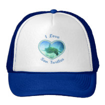 I Love Sea Turtles Hats