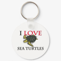 I Love Sea Turtles keychains