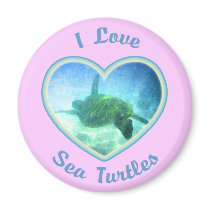 I Love Sea Turtles Magnets