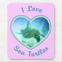 I Love Sea Turtles Mousepad