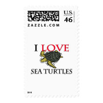 I Love Sea Turtles postage