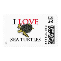 I Love Sea Turtles postage