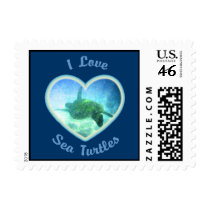 I Love Sea Turtles Stamps