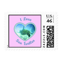 I Love Sea Turtles Stamps