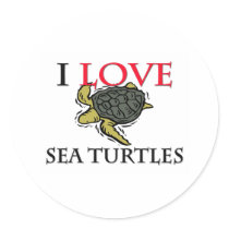 I Love Sea Turtles stickers