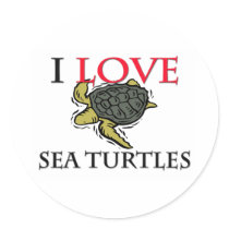 I Love Sea Turtles stickers