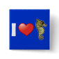 I Love Seahorses Square Button