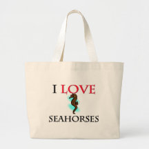 I Love Seahorses Canvas Bag