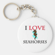 I Love Seahorses Key Chains