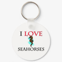 I Love Seahorses keychains