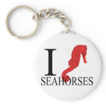I Love Seahorses Keychains