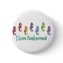 I Love Seahorses (Light Tees Only) buttons by naturetees I Love Seahorses (Light Tees Only) buttons