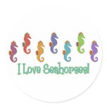 I Love Seahorses (Light Tees Only) Round Stickers