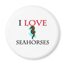 I Love Seahorses magnets by tshirtshirts I Love Seahorses magnets