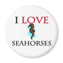I Love Seahorses Magnet