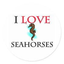 I Love Seahorses Stickers