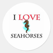 I Love Seahorses Sticker