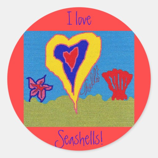 I Love Seashells! Sticker