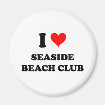 I Love Seaside Beach Club Rhode Island Magnets